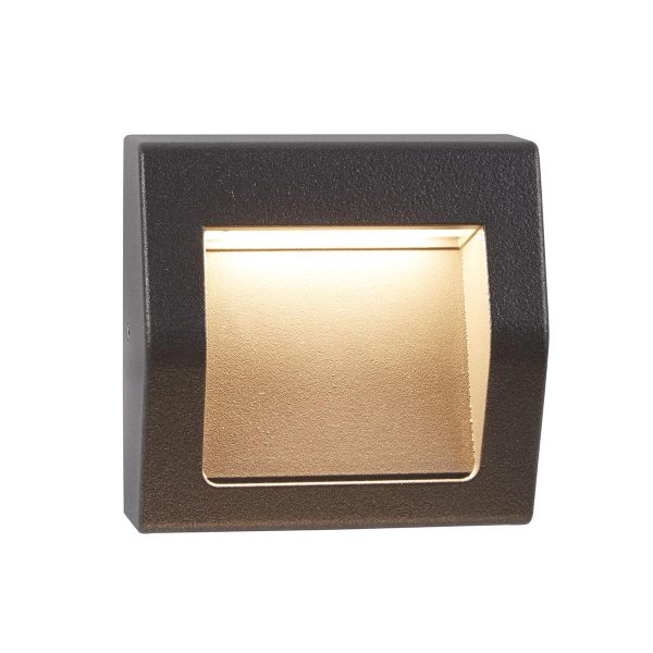 Ankle Small 4w LED Outdoor Recessed Wall Light Dark Grey IP54
