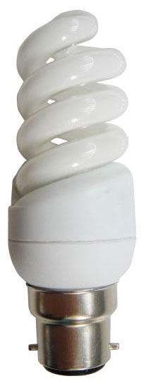 Spiral 11w BC Warm White Flourescent Light Bulb