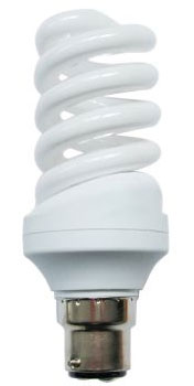 Spiral 25w BC Warm White Flourescent Light Bulb