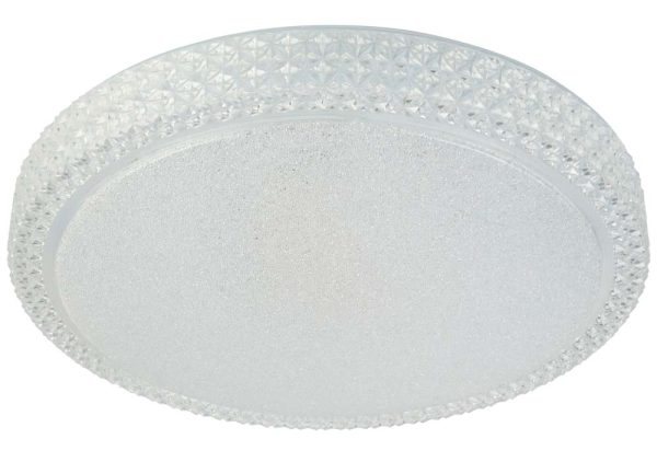 Flush remote control LED ceiling light in acrylic with sand glass switched off