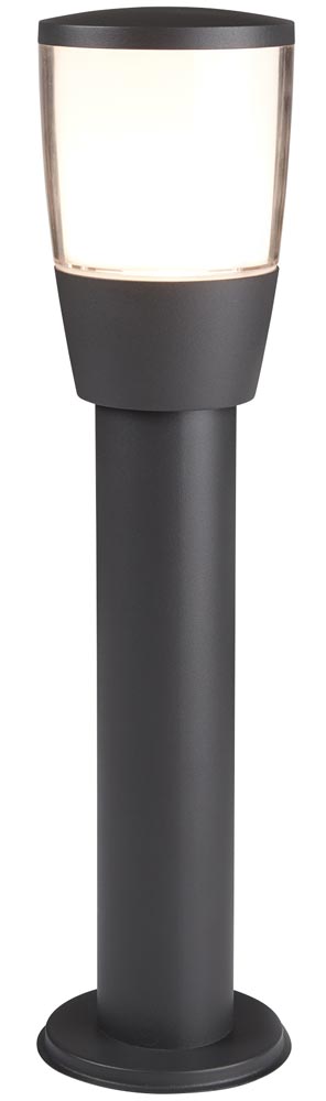 Tucson 45cm Outdoor Bollard Post Light Dark Grey White Shade IP44