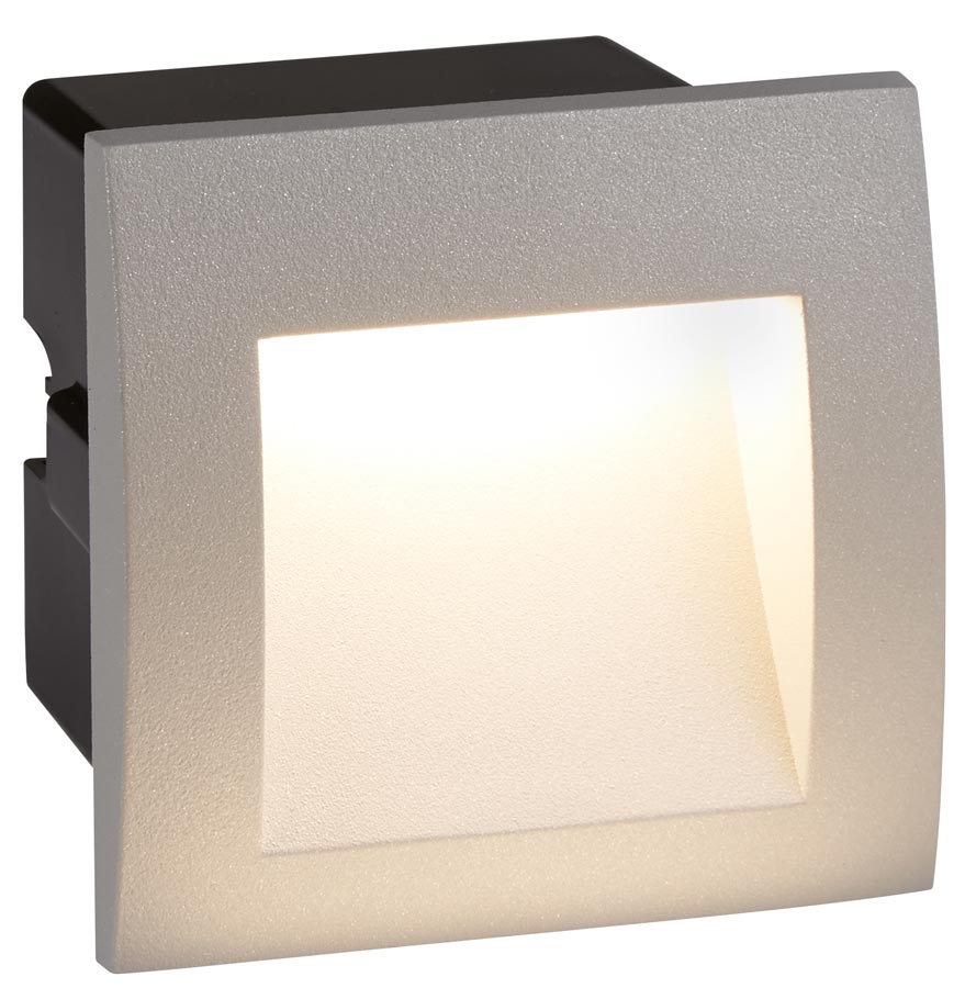 Ankle Small 1w LED Outdoor Recessed Wall Light Grey IP65