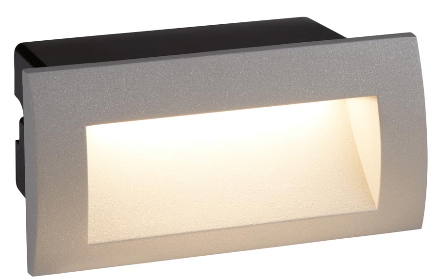 Ankle Letterbox 3w LED Outdoor Recessed Wall Light Grey IP65