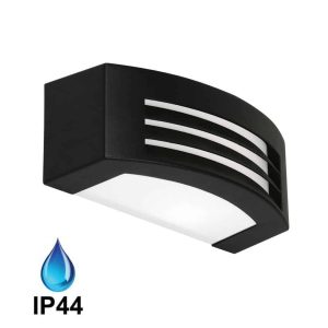 Surface mounted louvred outdoor brick light in black main image