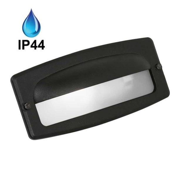 Recessed eyelid outdoor brick light in black main image