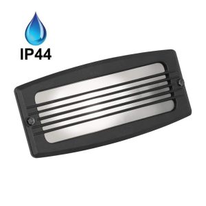 Recessed letterbox outdoor brick light with grill in black main image