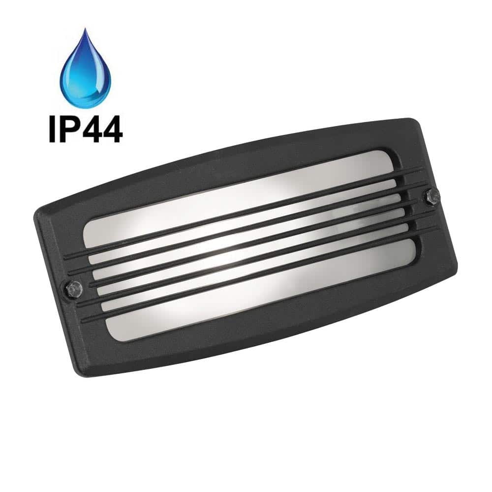 Recessed Letterbox Outdoor Brick Light With Grill Black IP44