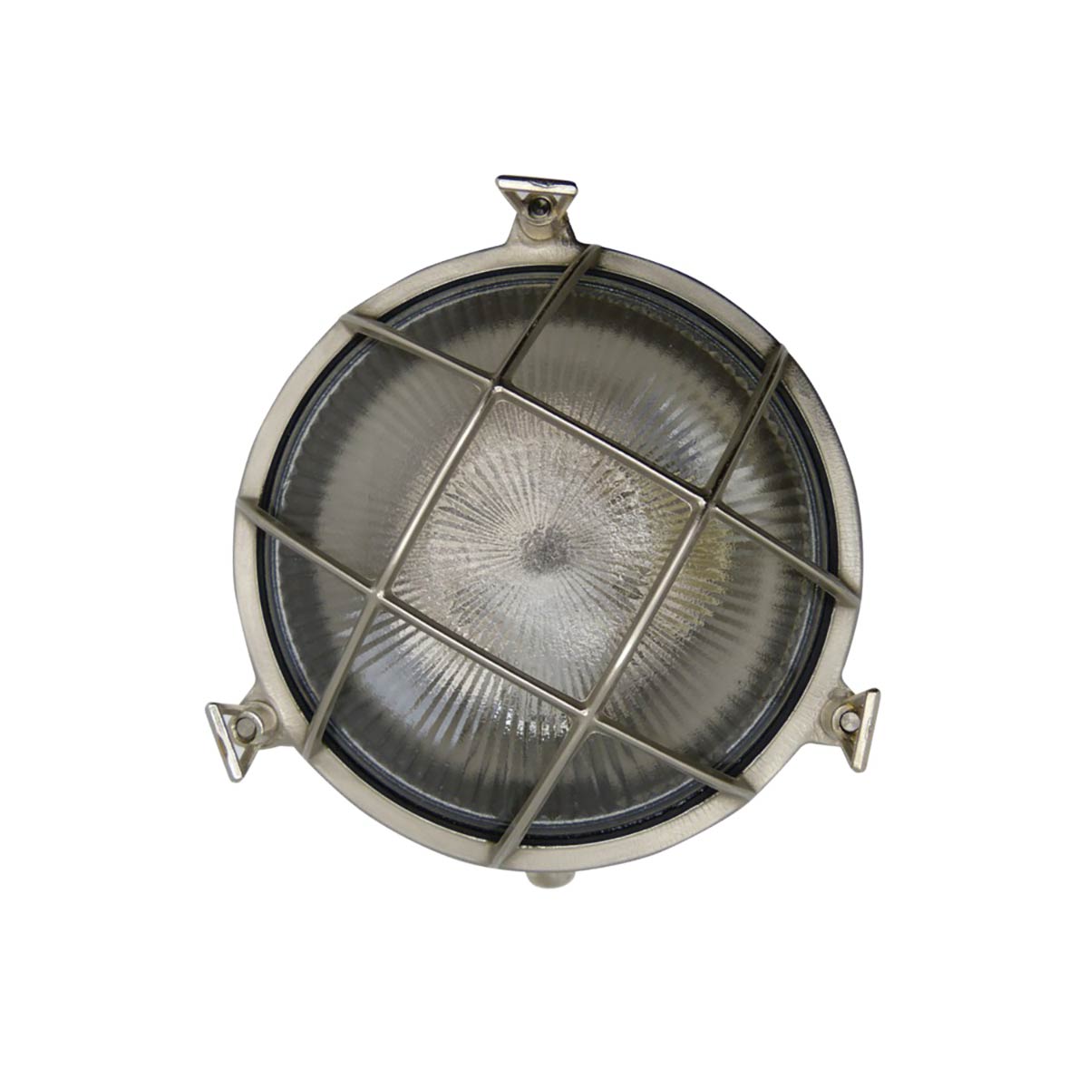 Large Porthole Bulkhead Light in Nickel Plated Solid Brass IP64