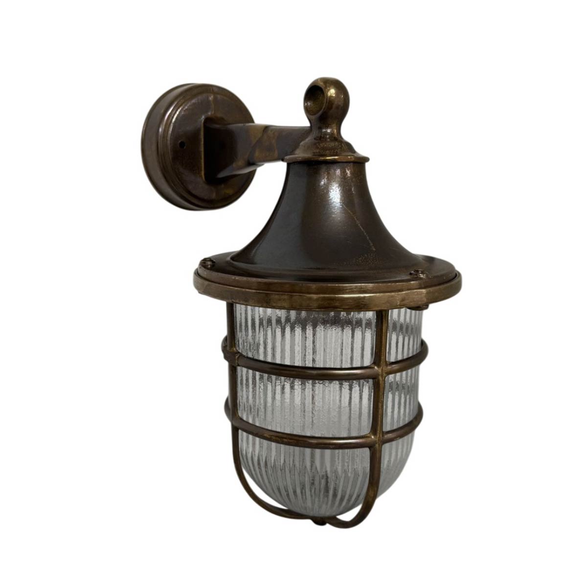 Large Tiller Solid Antique Brass Outdoor Wall Lantern IP64