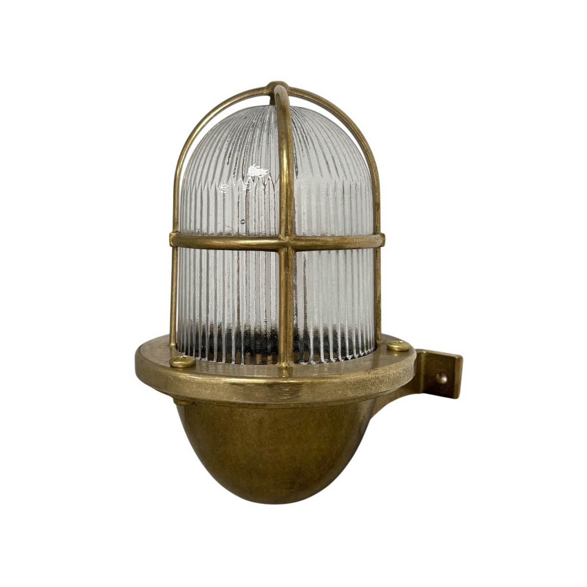 Solid Natural Brass Outdoor Wall Uplighter Lantern IP64