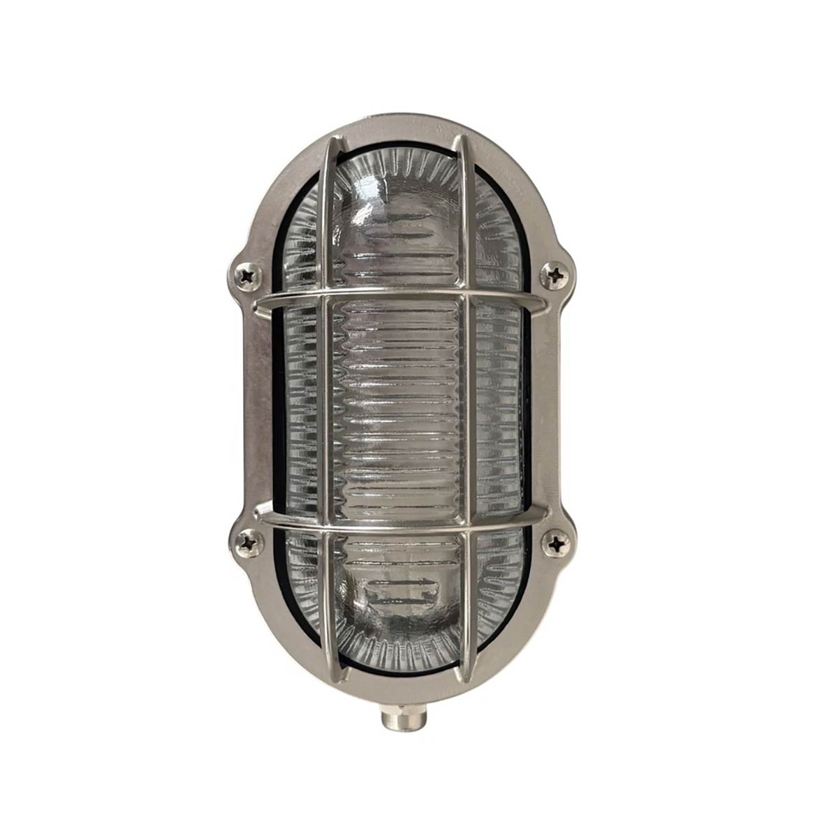Small Oval Bulkhead Light in Nickel Plated Solid Brass IP64