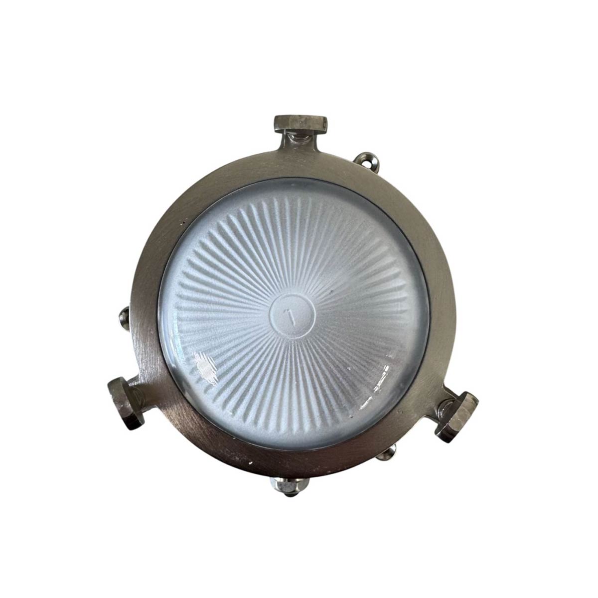 Mini Compass Bulkhead Light in Satin Nickel Plate IP44