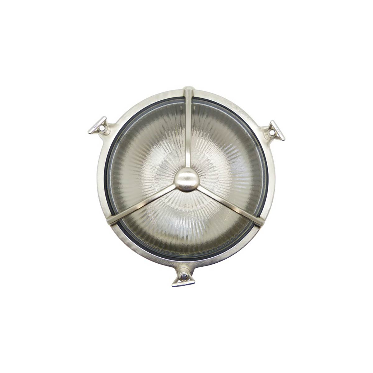 Trident Solid Brass Nautical Bulkhead Light in Satin Nickel IP64