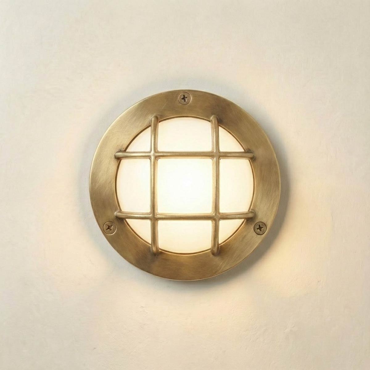 Marina Small Solid Raw Brass Bulkhead Path Light IP64