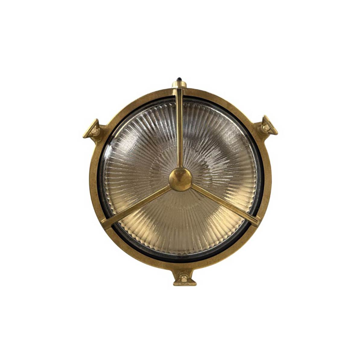 Trident Nautical Bulkhead Light in Solid Raw Brass IP64