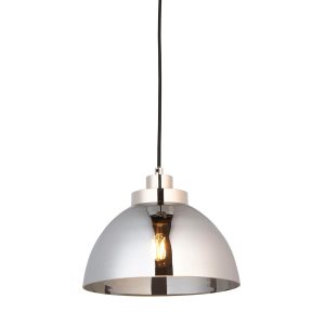 Caspa single light ceiling pendant in polished nickel on white background