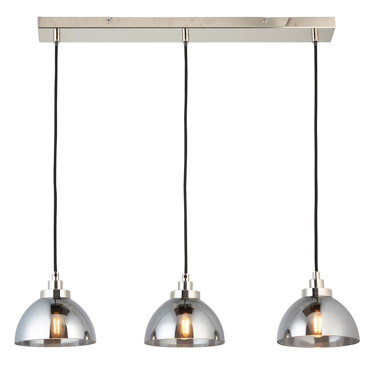 Endon Caspa 3 Light Bar Pendant Polished Nickel