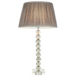 Adelie Green Crystal Table Lamp Charcoal Silk Shade