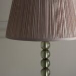 Adelie Green Crystal Table Lamp Dusky Pink Silk Shade