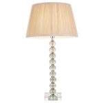 Adelie Green Crystal Table Lamp Oyster Silk Shade