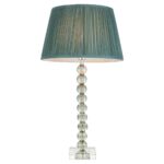 Adelie Green Crystal Table Lamp Fir Silk Shade
