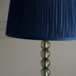 Endon Adelie Green Crystal Table Lamp Blue Silk Shade