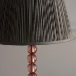 Adelie Blush Crystal Table Lamp Charcoal Silk Shade
