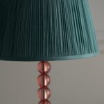Adelie Blush Crystal Table Lamp Fir Green Silk Shade