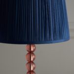 Endon Adelie Blush Crystal Table Lamp Blue Silk Shade