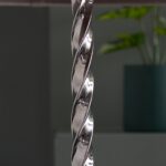Endon Suki Polished Nickel Floor Lamp Ivory Silk Shade