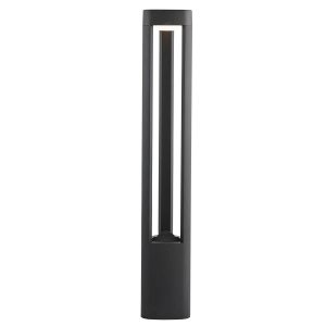 Michigan 80cm tall modern LED outdoor post light in dark grey on white background