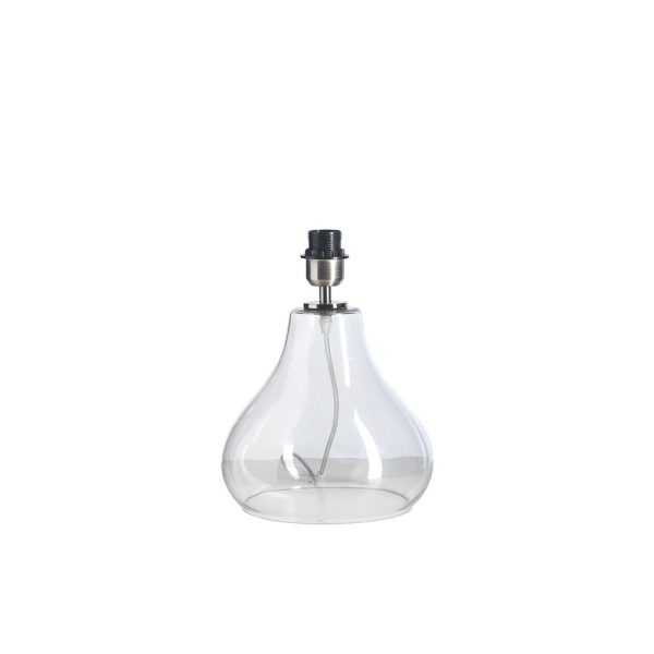 Turua clear glass table lamp base only in antique chrome as supplied