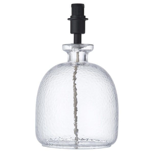 Lyra classic textured glass table lamp base only on white background