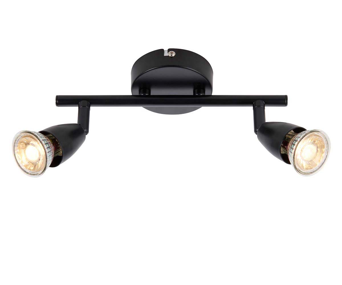 Amalfi Modern 2 Light Ceiling Spotlight Bar Matt Black