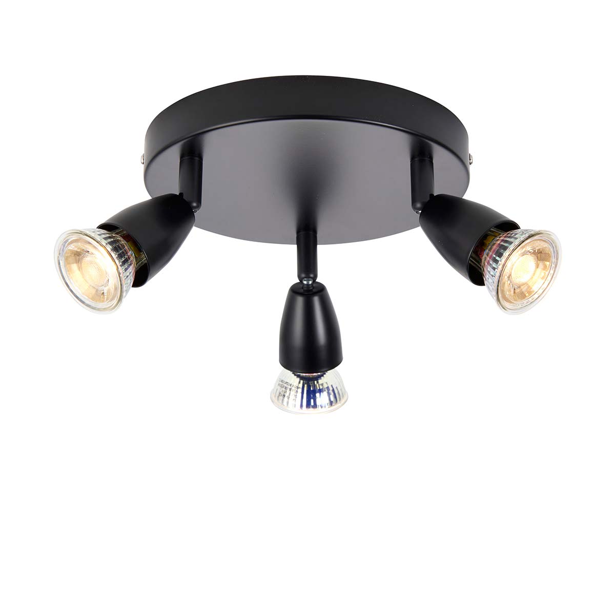 Amalfi Modern 3 Light Ceiling Spotlight Plate Matt Black