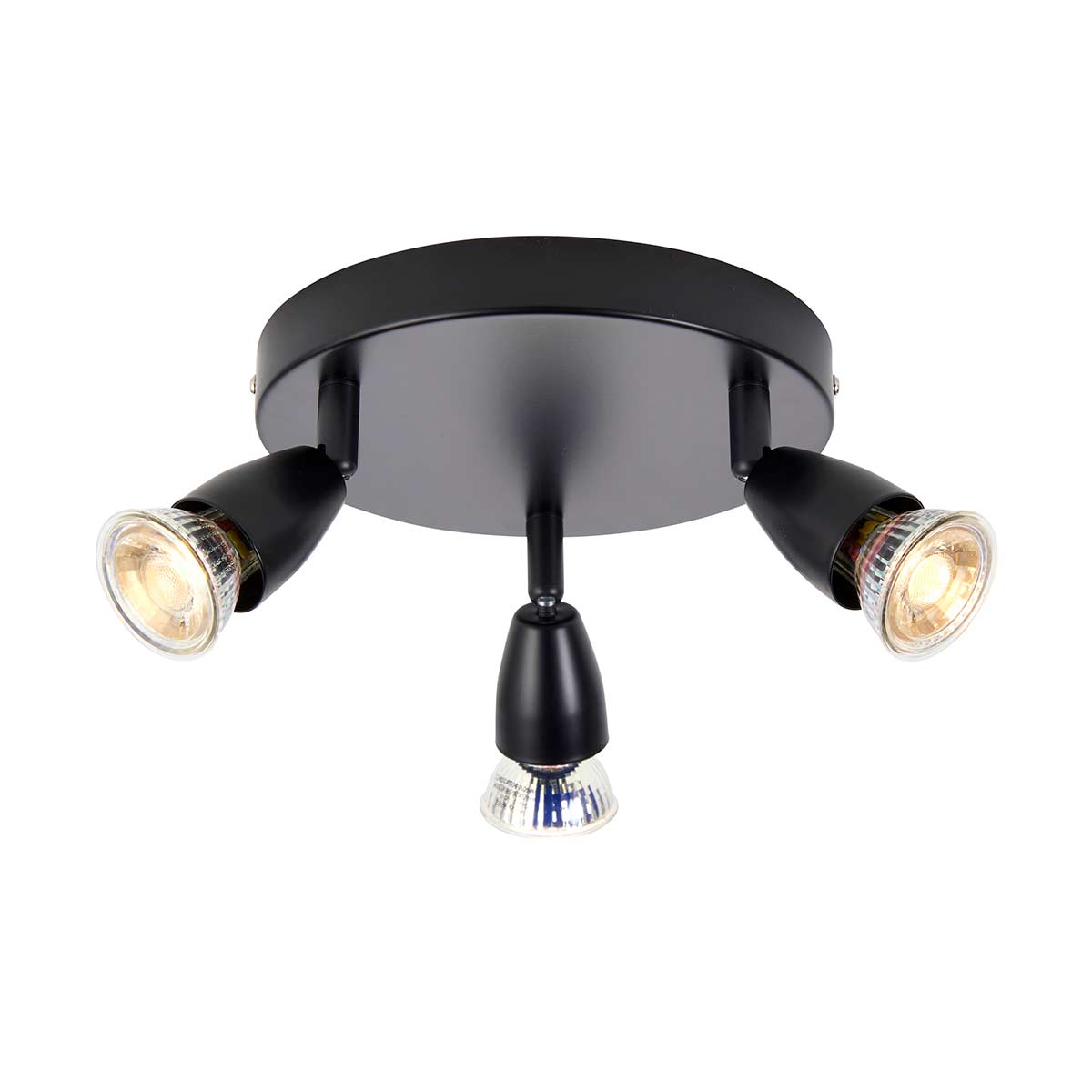 Amalfi Modern 3 Light Ceiling Spotlight Plate Matt Black