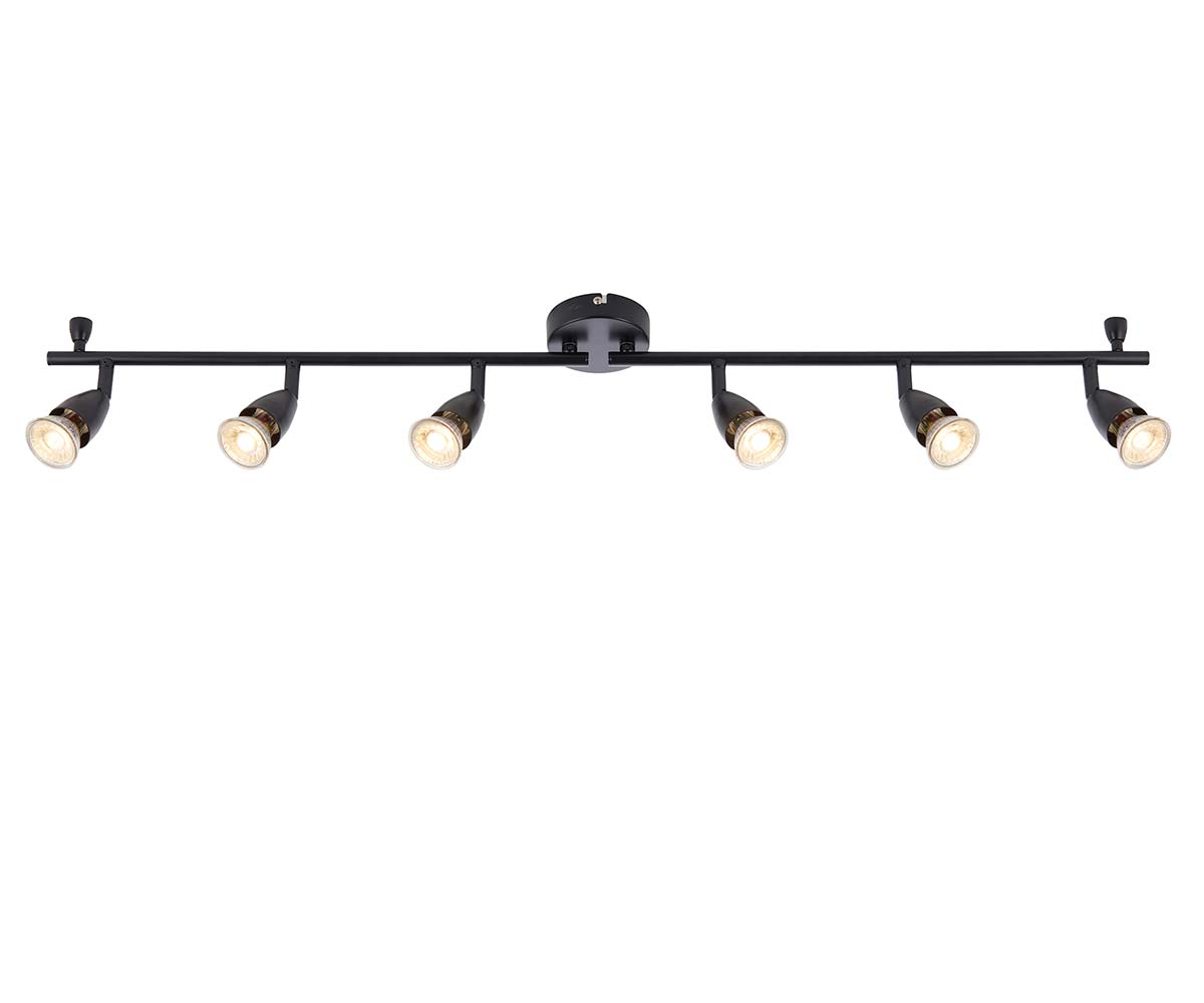 Amalfi Modern 6 Light Ceiling Spotlight Bar Matt Black