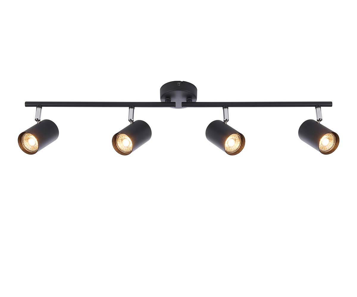 Arezzo Modern 4 Light Ceiling Spotlight Bar Matt Black