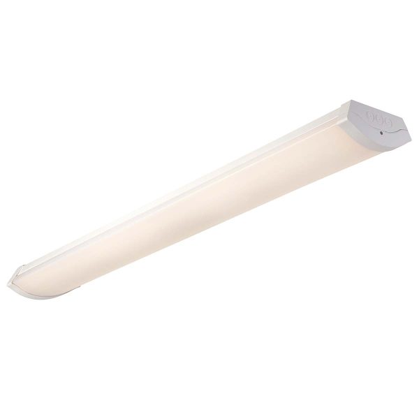 DualLED 5ft 30W/58W CCT Fluorescent Style Batten in White shown lit in warm white