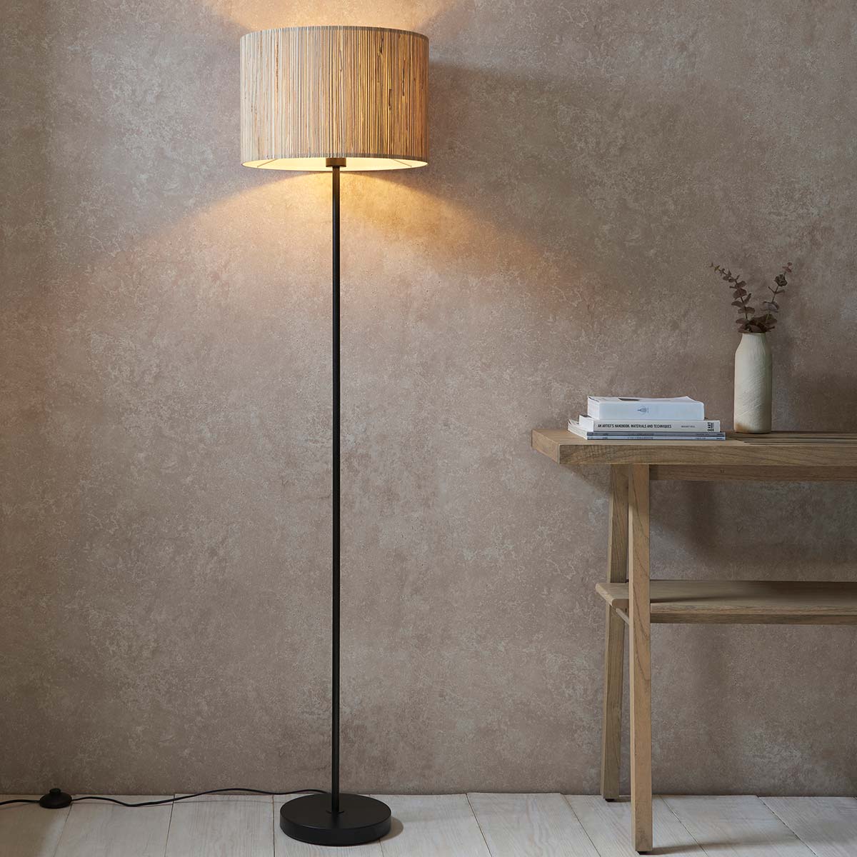 Longshaw Single Light Floor Lamp Natural Seagrass