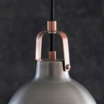 Endon Lazenby Single Industrial Pendant Light Pewter