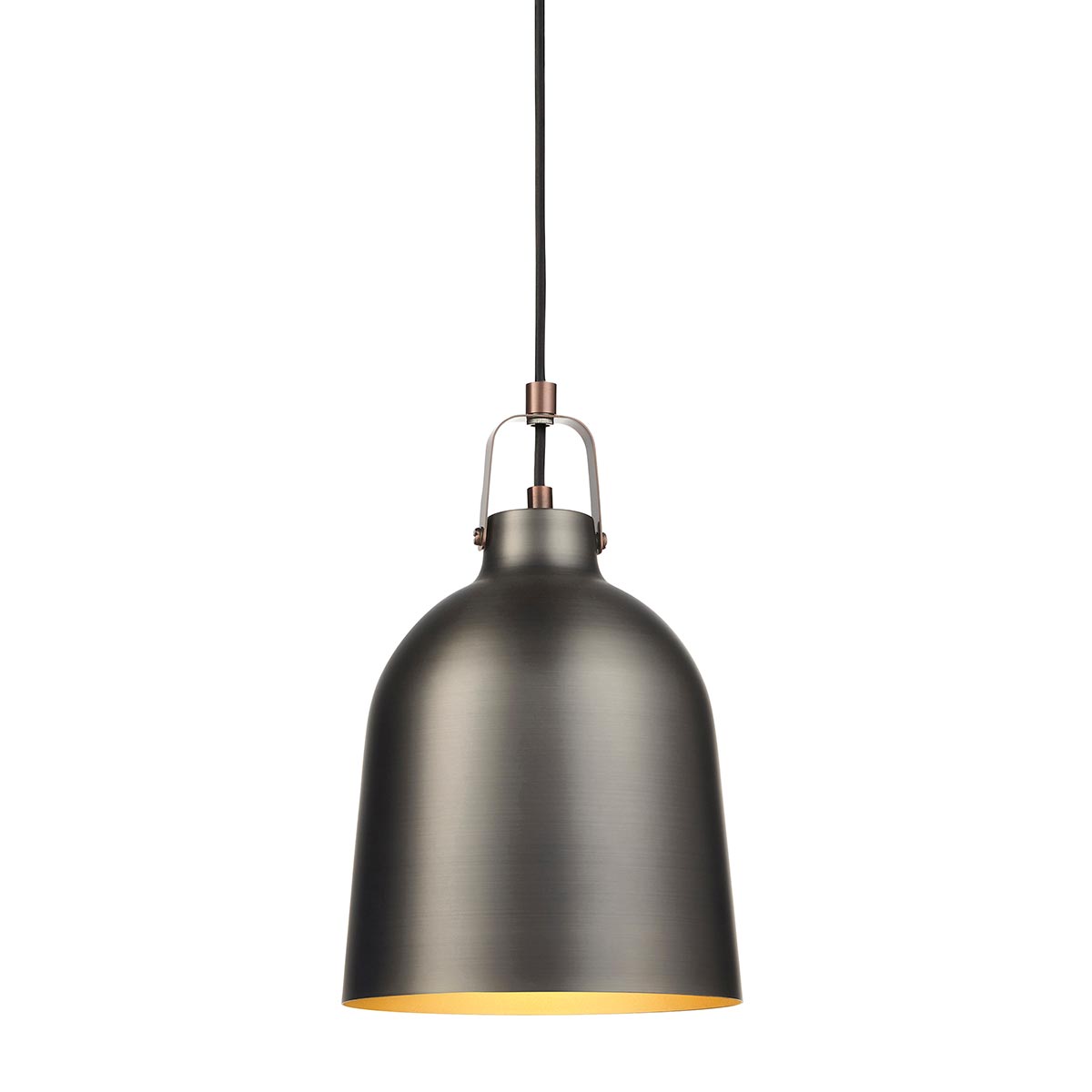 Endon Lazenby Single Industrial Pendant Light Pewter