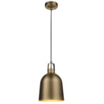 Endon Lazenby Industrial Pendant Light Antique Brass