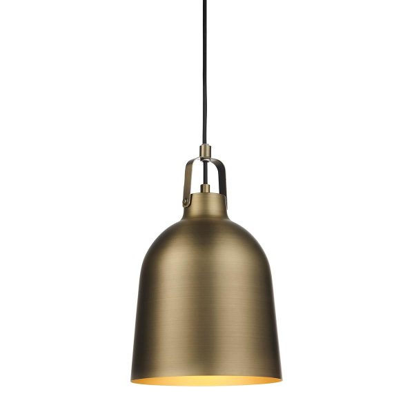 Endon Lazenby Industrial Pendant Light Antique Brass