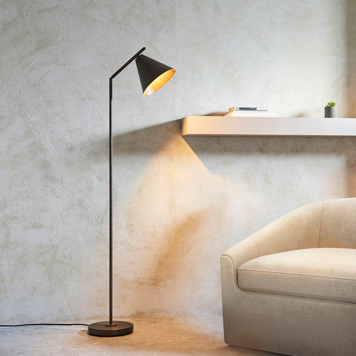 Classic Adjustable Floor Reading Lamp in Antique Bronze