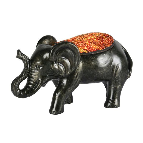 Elephant  Novelty Tiffany Table Lamp Amber Mosaic Glass