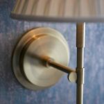 Endon Rennes Antique Brass Wall Light Ivory Silk Shade
