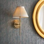 Endon Rennes Antique Brass Wall Light Ivory Silk Shade