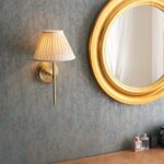 Endon Rennes Antique Brass Wall Light Ivory Silk Shade