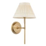 Endon Rennes Antique Brass Wall Light Ivory Silk Shade